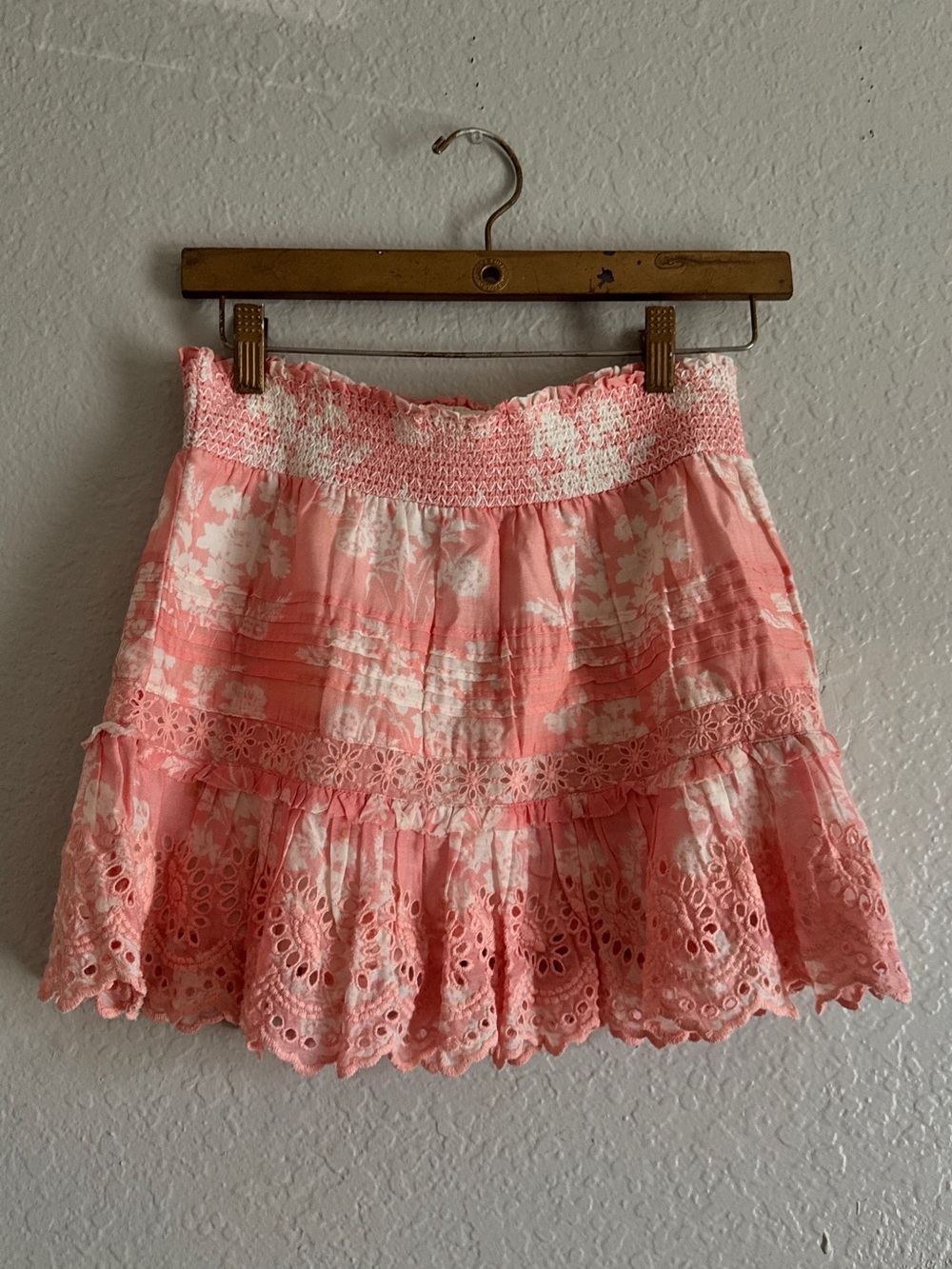 LoveShackFancy coral "Jimena" mini skirt - Picture 4 of 4